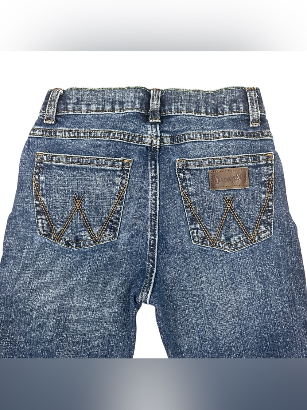 Wrangler Retro Boys Slim Straight Jeans Size 12 Adjustable Waist Medium Wash